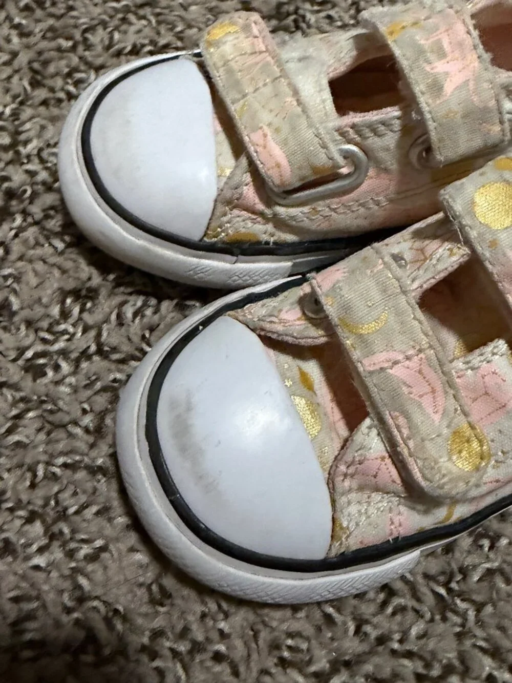Converse Toddler Velcro Sneakers Dolphin and Moon Print sz 7